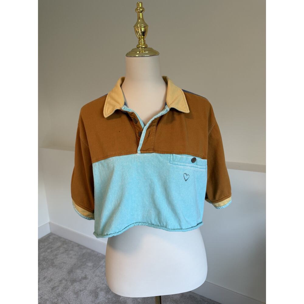 100% Cotton Territory Ahead Colorblock Crop Polo